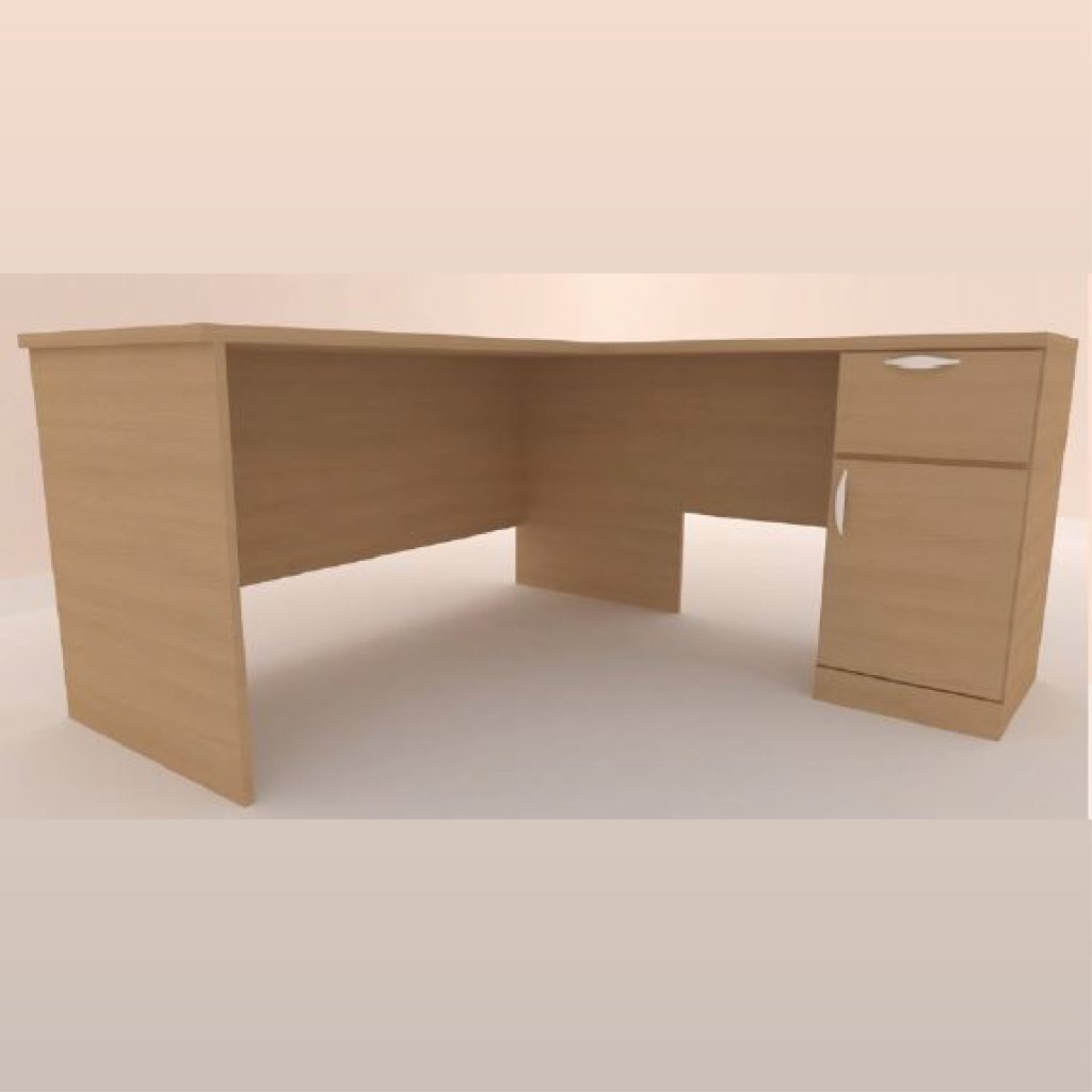 L-shape table with 1 drawer & shutter