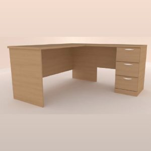 L-shape table with 3 drawers